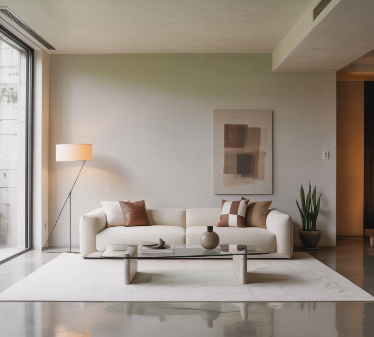 Minimalistički stil enterijera sa samo par komada nameštaja