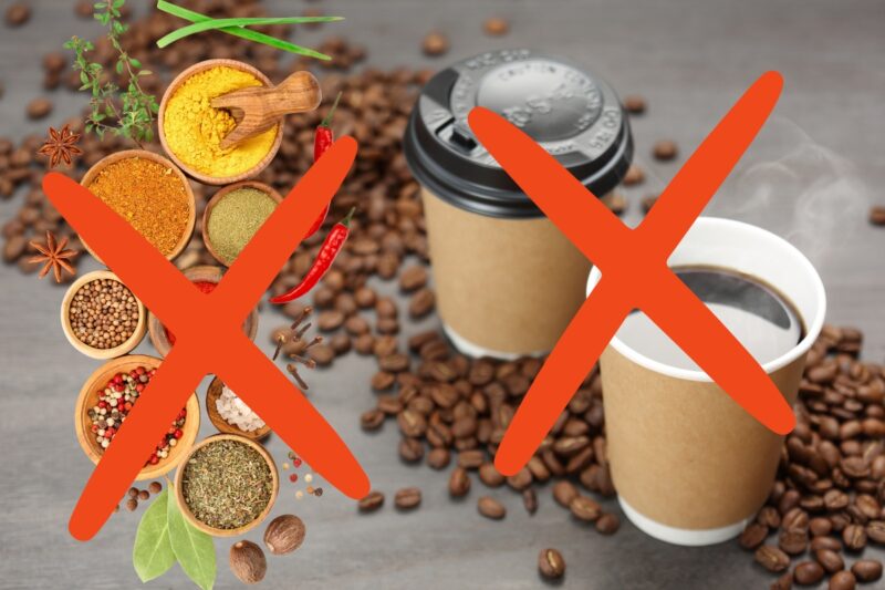 kafa i začini preškrabani